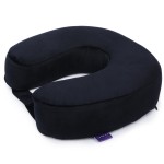 VIAGGI Black U Shaped Memory Foam Travel Neck and Neck Pain Relief Comfortable Super Soft Orthopedic Cervical Pillows